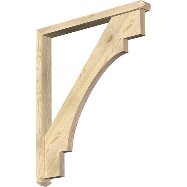 Ekena Millwork Merced Arts and Crafts Rough Sawn Bracket w/ Offset Brace, Douglas Fir, 4"W x 38"D x 44"H BKT0402X38X44MRC03RDF - main